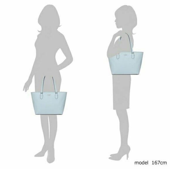 Kate Spade Laurel Way Medium Dally Light Blue Saffiano Leather Tote Handbag - Picture 7 of 9